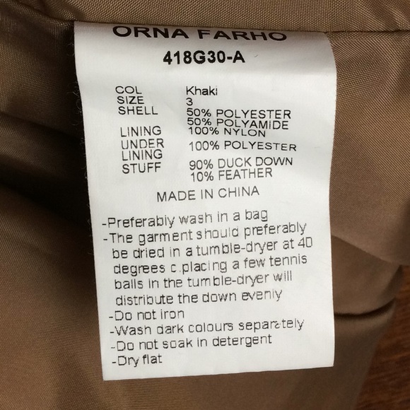 Orna Farho Paris down coat fur lined hood size M - Picture 7 of 8